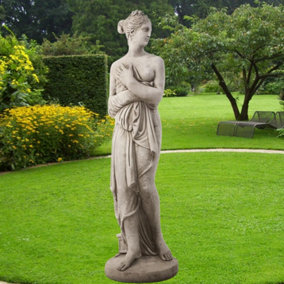 Stone Cast Pandora Lady Garden Statue and Column