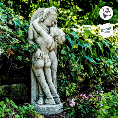 Stone Cast Thai Oriental Lovers Romantic Garden Statue