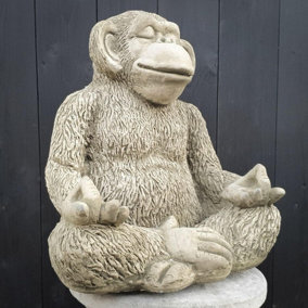 Stone Cast 'Zen Ape, Garden Ornament