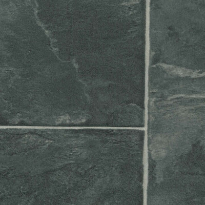 Stone Effect Black Anti-Slip Vinyl Flooring For LivingRoom, Kitchen, 2.8mm Cushion Backed Vinyl Sheet-9m(29'5") X 3m(9'9")-27m² Price Comparisons | Compare The Build