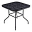 Stone Grain Square Outdoor Dining Table with Umbrella Hole All Weather Outdoor Table for Garden 800mm(L)