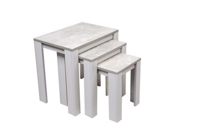 Stone Grey Effect Nest Of Tables Set Of 3 Coffee Tables for Living Room Home Office