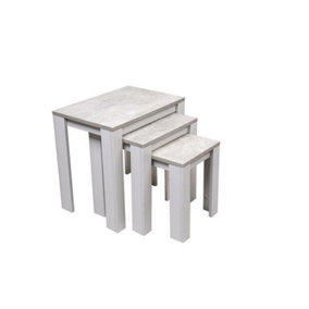 Stone Grey Effect Nest Of Tables Set Of 3 Coffee Tables for Living Room Home Office