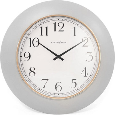 Stone Large Round Wall Clock - Modern Battery-Operated Arabic Numerals ...