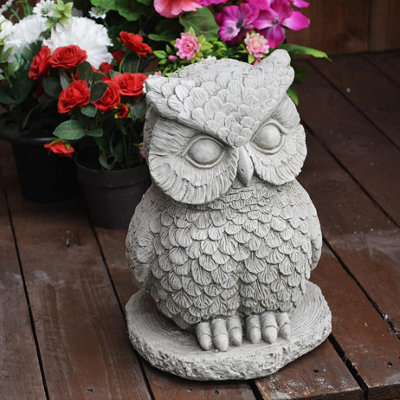 Stone Owl small garden ornament
