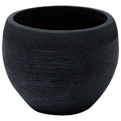 Stone Plant Pot 38x38x30 cm Black ZAKROS