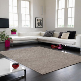 Stone Shaggy Modern Plain Machine Made Easy to Clean Rug for Living Room and Bedroom-120cm X 170cm