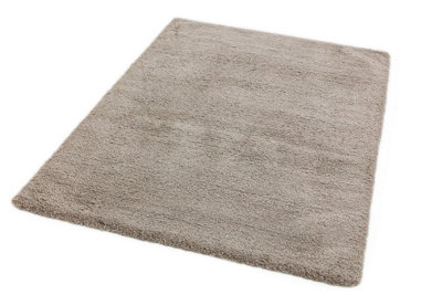 Stone Shaggy Modern Plain Machine Made Easy to Clean Rug for Living Room and Bedroom-120cm X 170cm