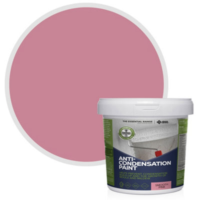 Stonecare4U Anti-Condensation Paint - Smooth Pink (2.5L) Protect From Moisture & Reduce Condensation on Walls & Ceilings