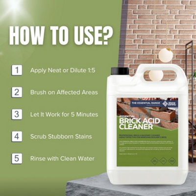 StoneCare4U - Brick Acid Cleaner 5L - For Builders Mess, Cement & More