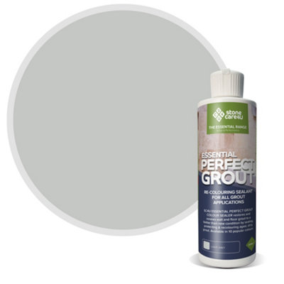 Stonecare4U - Perfect Grout Colour Sealer 237ml (Light Grey) Restore & Renew Old Kitchen, Bath, Wall & Floor Grout