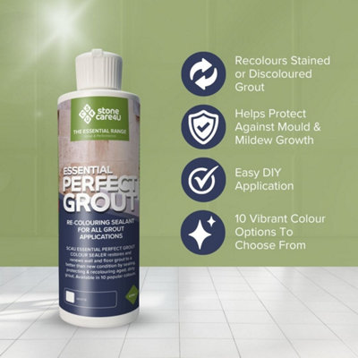 StoneCare4U Essential Perfect Grout, Charcoal, 20ml (SAMPLE). Restore