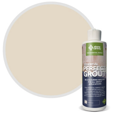 Stonecare4U - Perfect Grout Colour Sealer 237ml (Limestone) Restore & Renew Old Kitchen, Bath, Wall & Floor Grout
