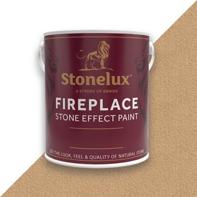 Stonelux Fireplace Paint 2.5 Litre Rode 48 Stone Effect Heat Resistant ...