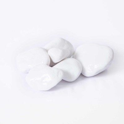 Stones4Gardens 60-100mm Snow White Thassos Marble Pebbles