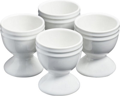 Stoneware Egg Cup Holder Hard Soft Boiled Eggs Kitchen Breakfast Set of 4