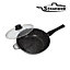 Stonewell 28cm Deep Non-Stick Frying Pan with Durable Stone Coating and Glass Lid