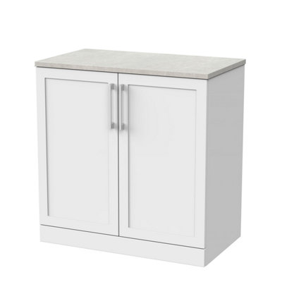 Stonnall Traditional Floor Standing 2 Door Vanity Unit with White ...