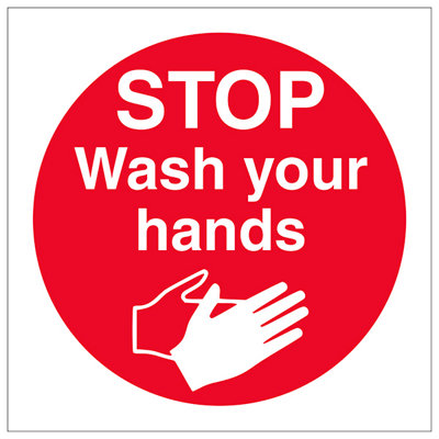 Stop, Wash Your Hands Mandatory Catering Sign - Adhesive Vinyl ...