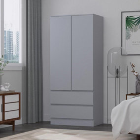 Stora 2 Door 2 Drawer Combination Wardrobe Matt Grey