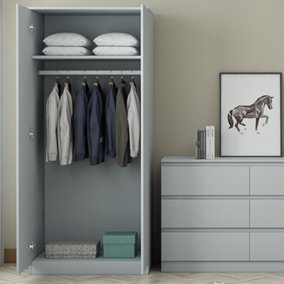 Stora 2 Door Large Double Door Wardrobe Matt Grey