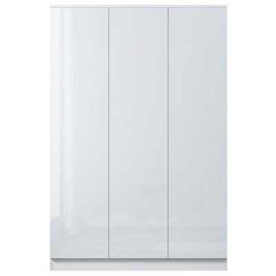 Stora 3 Door Triple Wardrobe Large High Gloss White