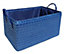 Storage Basket Cardboard Polyester Kids Bedroom Baby Organiser With Handles BLUE,Large 34x23x18cm