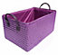 Storage Basket Cardboard Polyester Kids Bedroom Baby Organiser With Handles Purple,Extra Large 38x26x20cm