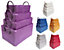 Storage Basket Cardboard Polyester Kids Bedroom Baby Organiser With Handles Purple,Set of 2 Extra Large 38x26x20cm