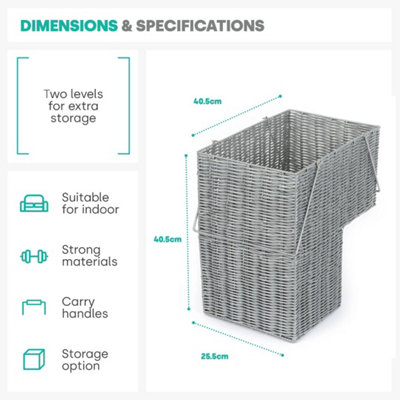 Storage Baskets Resin Wicker Woven Hamper Box Organiser Stairs Laundry