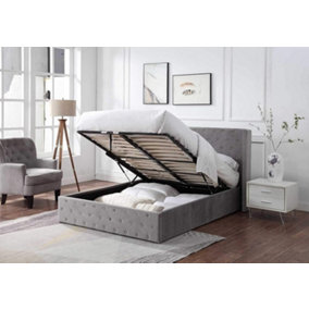Storage Bed With Mattress Winged Ottoman Bed Frame Brushed Velvet