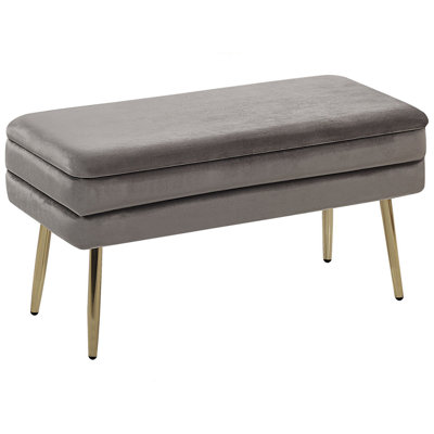 Storage Bench DURHAM Velvet Grey
