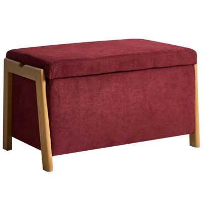 Storage Bench EDLAND Fabric Burgundy
