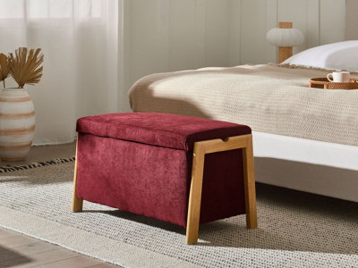 Storage Bench EDLAND Fabric Burgundy