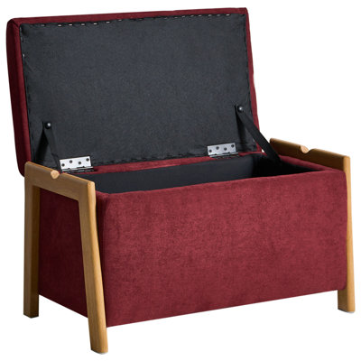 Storage Bench EDLAND Fabric Burgundy