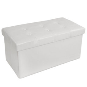 Storage bench made of synthetic leather 80x40x40cm - white