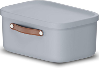 Storage box 12L, Rotho Maloja Plastic Storage Bin with Lid & Handle ...