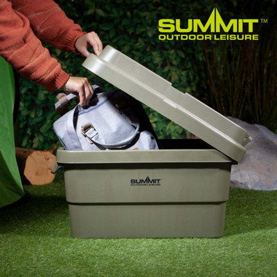 Storage Box 50L Carry Handles Camping Box, Dry Storage Green 36 x