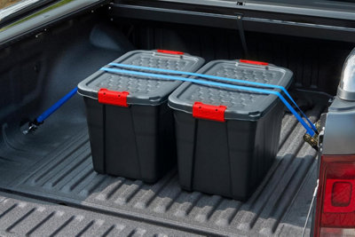 Storage Box 60L Strata Heavy Duty Trunk with Red Handles, Storage Container