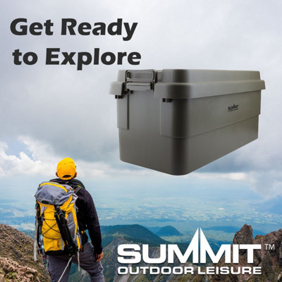 Storage Box 70L Carry Handles Camping Dry Green