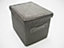 Storage Box Basket Cardboard Polyester Kids Bedroom Baby Organiser With Lid Dark Grey,Large 34x26x22cm