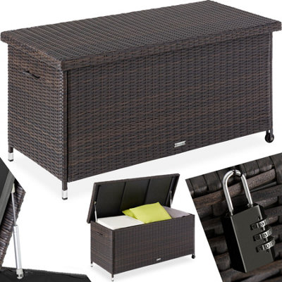 Storage Box Kiruna - rattan garden furniture cushion storage 120 x 55 x 61.5 cm - brown