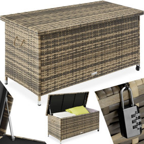 Storage Box Kiruna - rattan garden furniture cushion storage 120 x 55 x 61.5 cm - nature