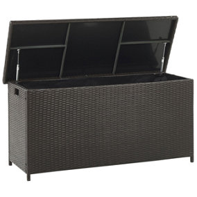 Storage Box PE Rattan 126 x 46 cm Brown MODENA