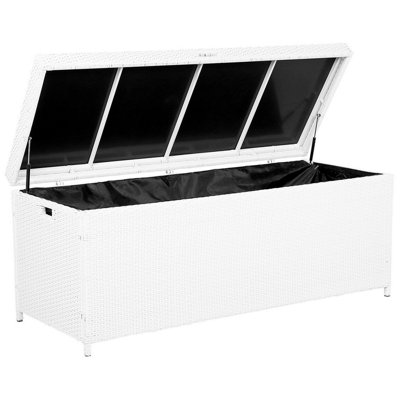 Storage Box PE Rattan 158 x 63 cm White MODENA at B&Q