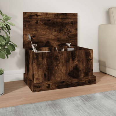 STORAGE BOX SMOKED OAK 50X30X28 CM ENGINEERED WOOD