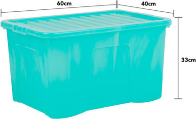 Storage Box Wham 3 x Crystal 60 Liter Plastic 60 x 40 x 33 cm - Tint ...