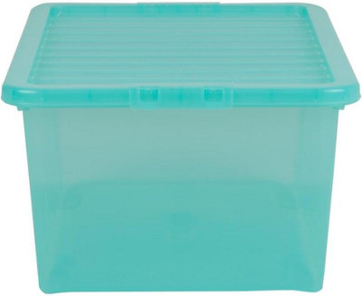 Storage Box Wham 4 x Crystal 45 Liter Plastic 60x40x25 cm - Tint Spearmint