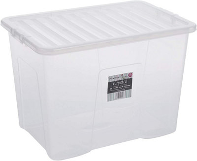 Storage Box Wham 80 Litre 60 X 40 X 42 CM, Clear Stackable (6 Pack)