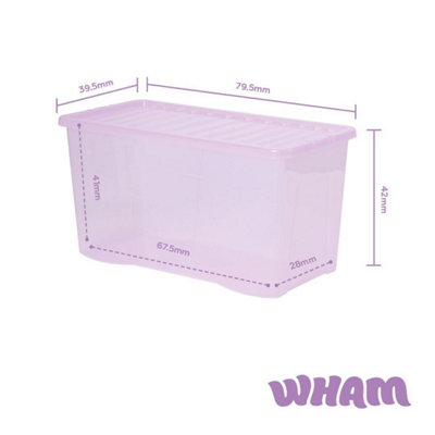 Storage Box With Lid 110L Wham Plastic Storage Container Box,Tint Lilac ...
